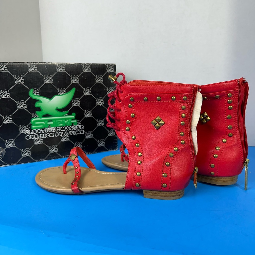 Ed Hardy Red Gladiator Sandals